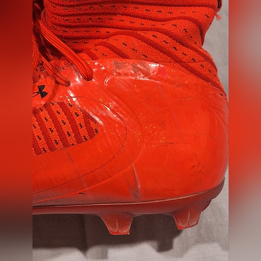 Under Armour Highlight MC Football Cleats Mens Size 12 Red High Top Molded - Picture 6 of 11
